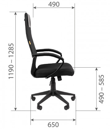 Кресло Chairman 612 Черный пластик (black)