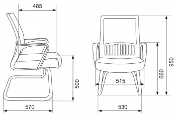 Кресло Бюрократ MC-209/сетка на полозьях